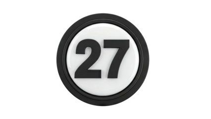 Number 27 inside a Black and White Circle