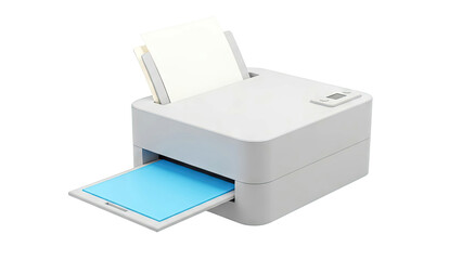 Modern Gray Printer with Paper
