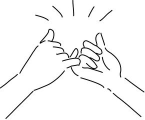 指切りをする手シンプル線画