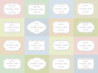 Editable line simple vintage frame sticker set