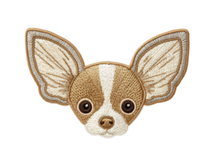 Adorable Chihuahua dog patch with big brown eyes and large ears