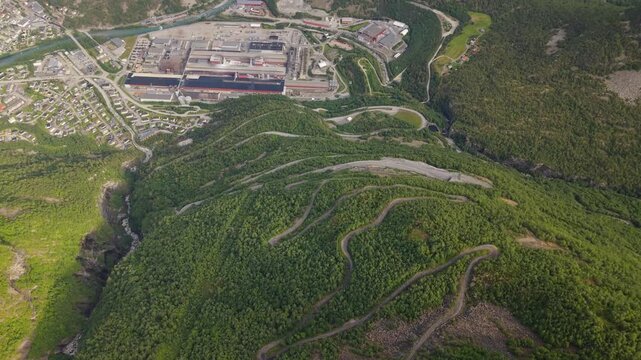 Aerial View Of The Famous Tusenmeteren (Thousand Meter) Bicycle Route Near &Oslash;vre &Aring;rdal, Norway.