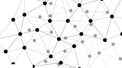 Abstract technology background featuring a 3d network structure of circles and molecules symbolizing global internet connection and social communication within a digital business community