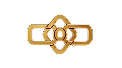 Interlocking Gold Geometric Shape