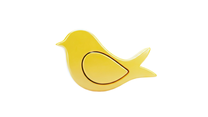 Glossy Yellow Bird Icon