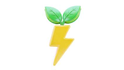 Green Energy Lightning Bolt Symbol