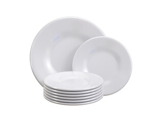 White plates in stacks icon 3d render concept of Pile of white clean kitchen dish plate stack icon vector illustration