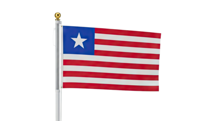 Liberia flag on flagpole