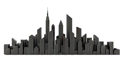 Minimalist Black Skyline Silhouette
