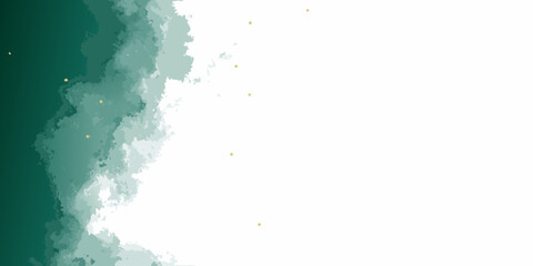 Obraz premium Abstract watercolor background with dark teal and scattered gold flecks