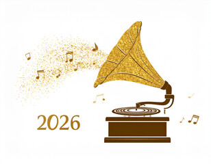 Vintager Gold Glitter Gramophone(2026)