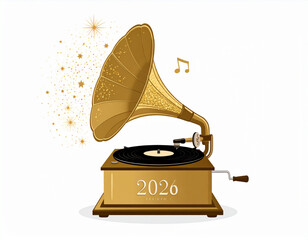 Vintager Gold Glitter Gramophone(2026)
