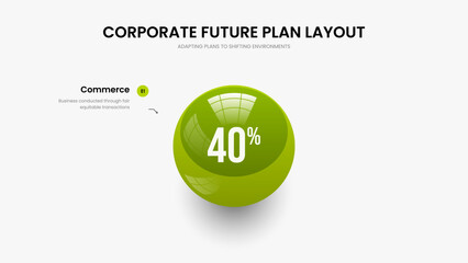 Educational Briefing Presentation Design Vector Illustration. Enterprise Performance One Option Infographic Slide Layout. Financial Launch 1 Element Chart Frame Template.