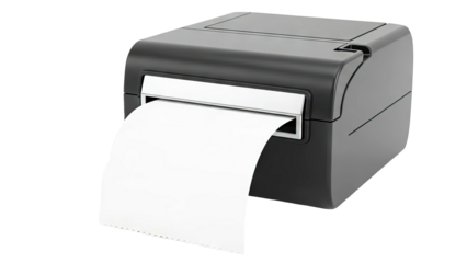 Black Thermal Receipt Printer with White Paper Roll