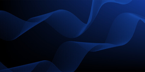Glowing blue abstract wave on dark, shiny motion, magic space light. Techno abstract background © Aiksatas
