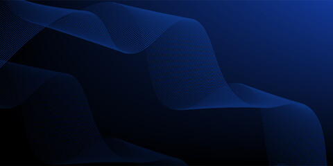 Glowing blue abstract wave on dark, shiny motion, magic space light. Techno abstract background © Aiksatas