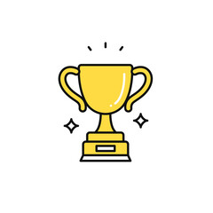 輝くトロフィーのシンプルなベクターアイコンイラスト