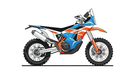 Vibrant Rally Motorcycle Isolated Vector Illustration