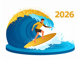 Surfer Gold Glitter Wavecrest(2026)