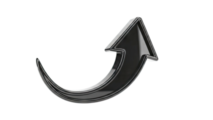Glossy Black Arrow Pointing Upwards