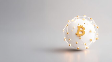 Blockchain Business Ecosystem Concept, Digital representation of Bitcoin with network connections.