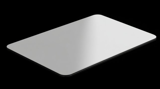 Sleek Blank Silver Credit Card Mockup Isolated on Black Background - Customizable Template for Payment, Identity, or Loyalty Card Design.