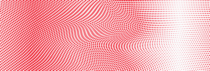 Wavy gradient halftone dots pattern texture background
