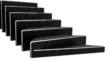 Abstract Black Steps with White Edges