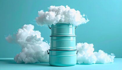 Minimal Cloud Concept With Soft Blue Tones
