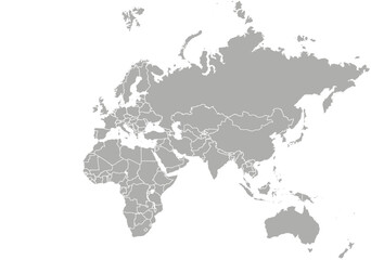 Fototapeta premium Blank political world map showing Europe Asia Africa and Australia ideal for global business and education concepts background