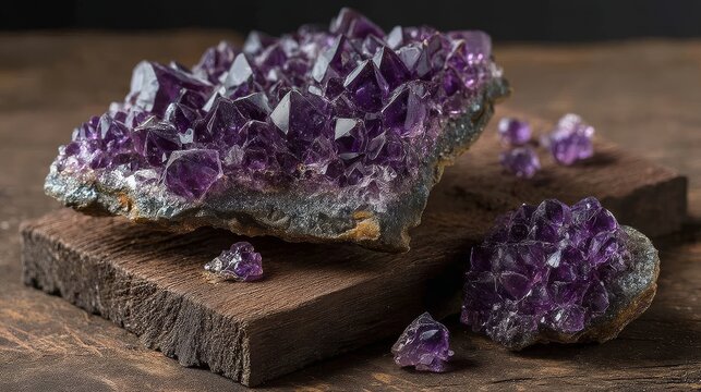 A stunning close-up view reveals the intricate texture of amethyst crystals found in nature.
