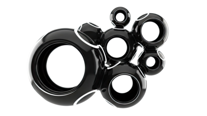 Abstract Black and White Spherical Sculpture