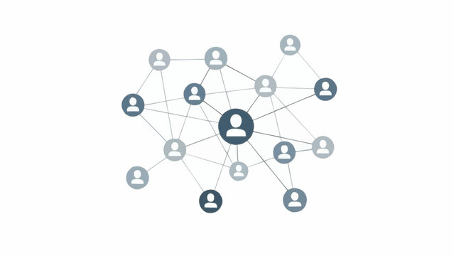 Network of people connected digitally.