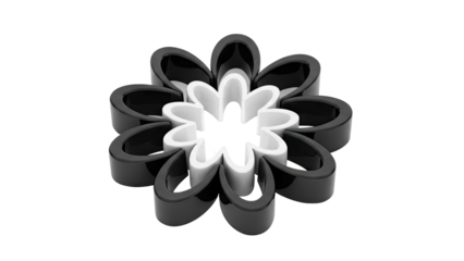 Black and White Flower Sculpture