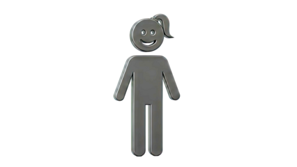 Black female pictogram with ponytail on white background