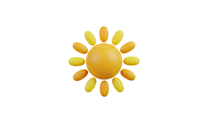 3D Cartoon Sun Icon