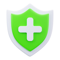 Fototapeta premium 3D Shield Health Protection Insurance Icon