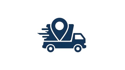 ast Delivery Truck with Location Pin