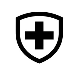 Obraz premium Black Shield Symbol On Transparent Background