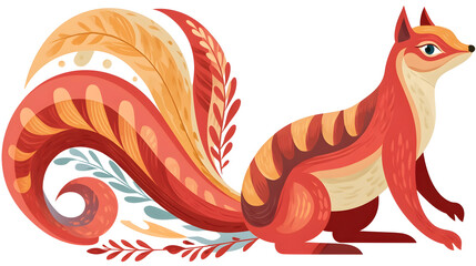 Cute Chinese zodiac animal flat vector illustration