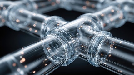 Pneumatic tube grid structure high-pressure air transport system abstract pattern great for lab infrastructure, robotics or advanced facility renders