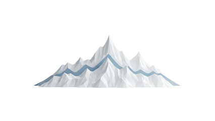 Low Poly Mountain Range with Blue Streaks