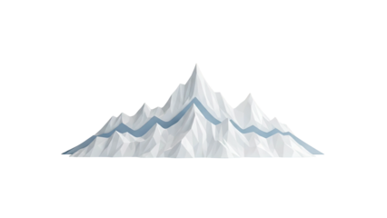 Low Poly Mountain Range with Blue Streaks