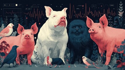 Remote monitoring of animal health using wearable sensors, smart veterinary diagnostics, digital wellness tracking, connected ecological health systems, AI-assisted animal care technology.