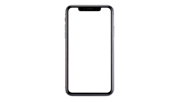 Smartphone App Mockup Blank Screen Transparent Background PNG - Powered by Adobe