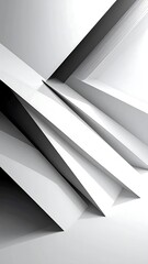 Abstract view of intersecting white geometric shapes, casting deep shadows and creating a modern, minimalist feel