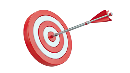 Arrow hitting bullseye on target