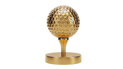 Golden Golf Ball on a Tee