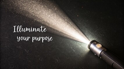 Focused Light Beam Illuminating Particles on Dark Surface