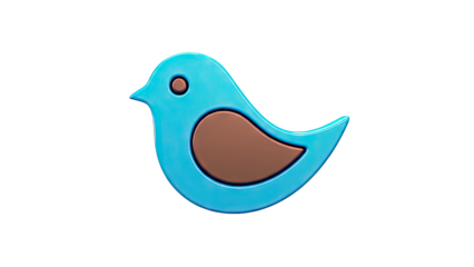 Blue 3D Twitter Bird Logo